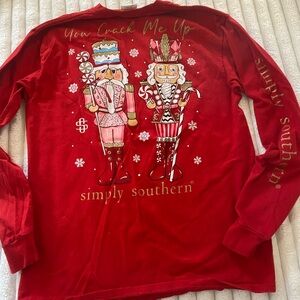 Simply Southern Red Nutcracker Pair Graphic Long Sleeve Tee